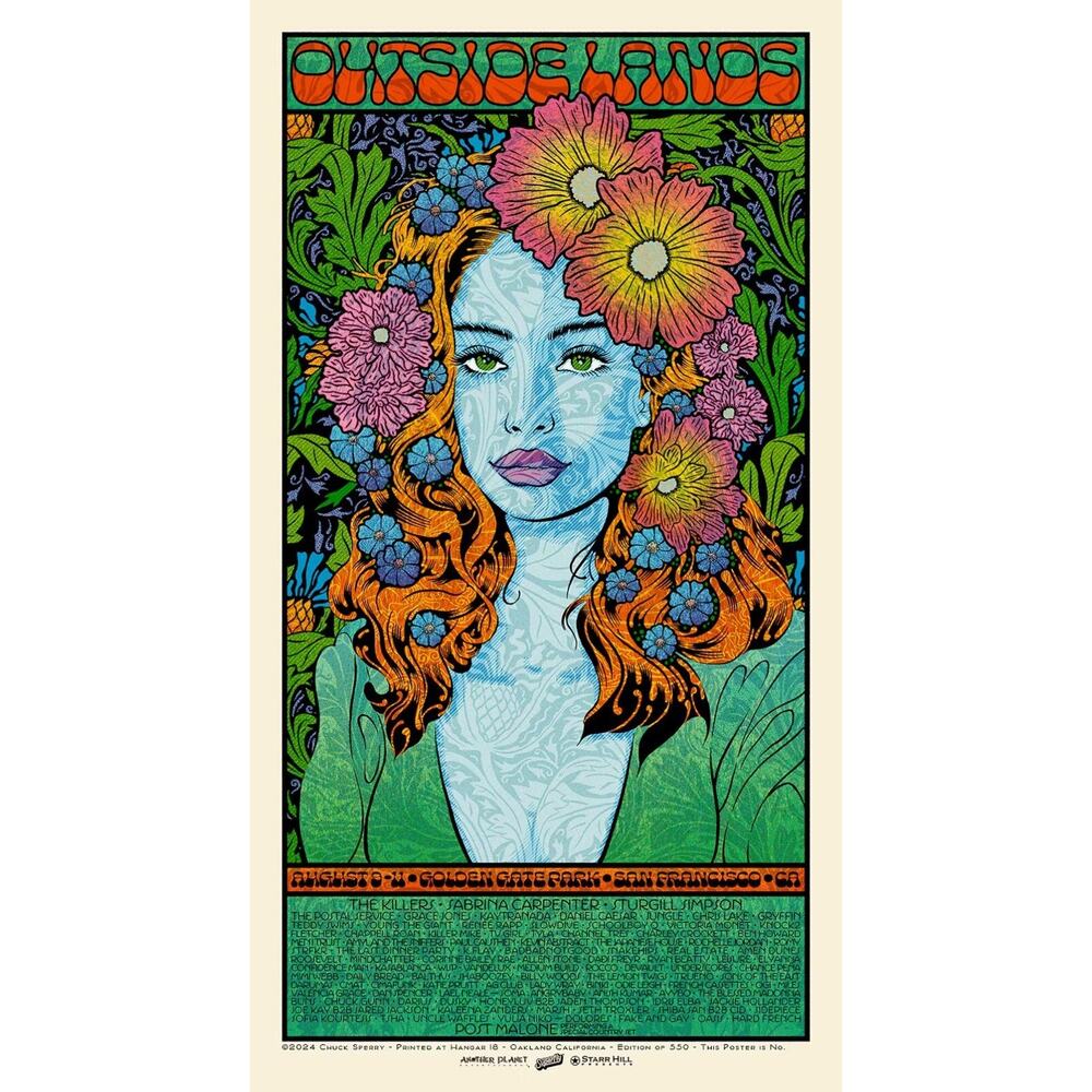 Chuck Sperry Outside Lands 2024 SIGNED Poster San Francisco Regular Edition /550